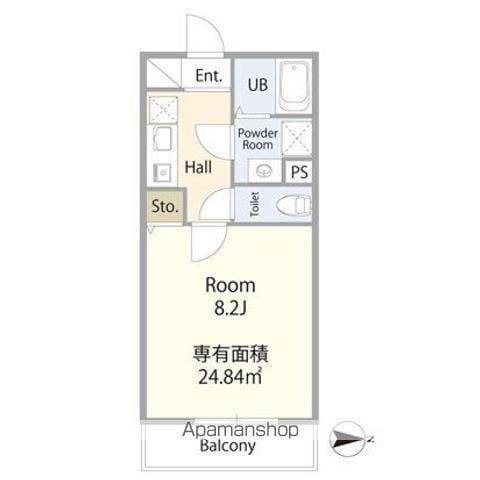 エテルノヴァローレ西千葉(1K/1階)の間取り写真