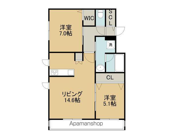 ジュノール千歳真々地(2LDK/5階)の間取り写真