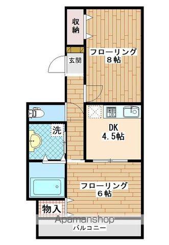 パークフラット大口(2K/2階)の間取り写真