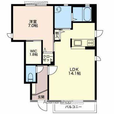 ボヌールB(1LDK/1階)の間取り写真