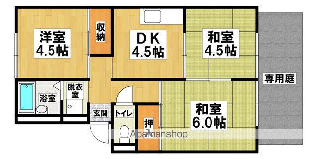 メロディハウス樫山(3K/1階)の間取り写真