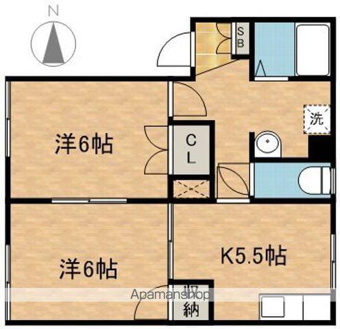 フレグランス広丘A(2K/1階)の間取り写真