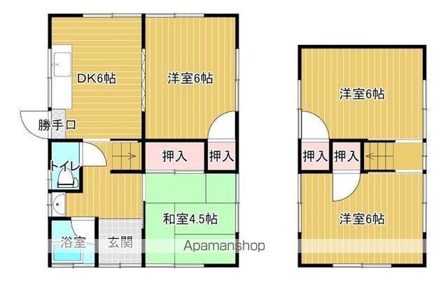 愛媛県松山市 2階建 築37年(4DK)の間取り写真