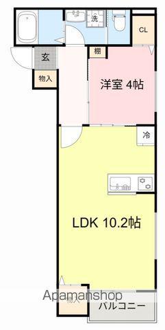GRAND CHARIOT K 大和町(1LDK/3階)の間取り写真