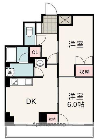 メゾン鷹匠(2DK/4階)の間取り写真