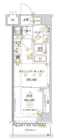 ガリシア亀戸水神(1DK/6階)の間取り写真