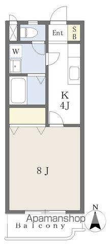 ジュネスミトモ(1K/4階)の間取り写真