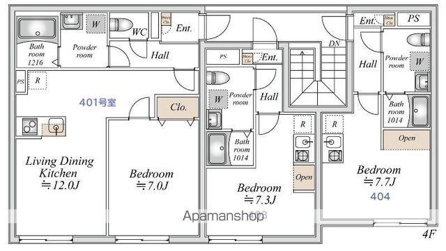 GEMINI志村三丁目(ワンルーム/4階)の間取り写真