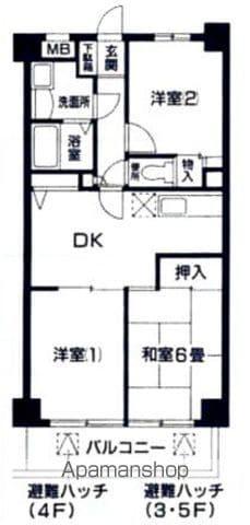 グリーンハイツ室橋(3DK/3階)の間取り写真