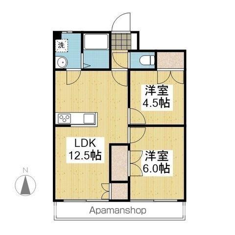 西岡プラザ(2LDK/1階)の間取り写真