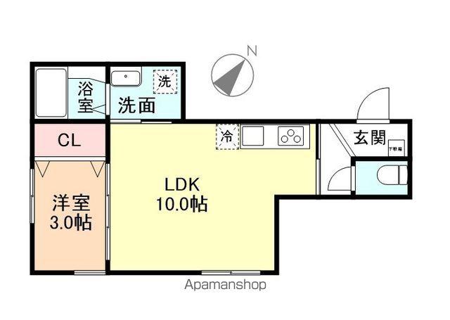 LUNA江尻Ⅱ(1LDK/1階)の間取り写真