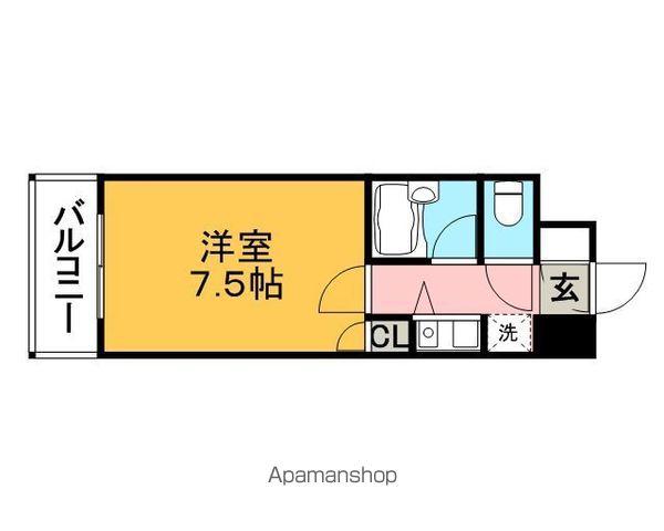 アーバンクルーザー六ツ門(1K/5階)の間取り写真