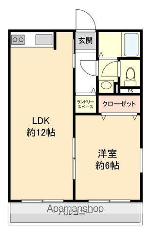 シティハイムメルベーユ(1LDK/2階)の間取り写真