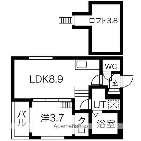 ハーモニーテラス千種Ⅱ(1LDK/2階)の間取り写真