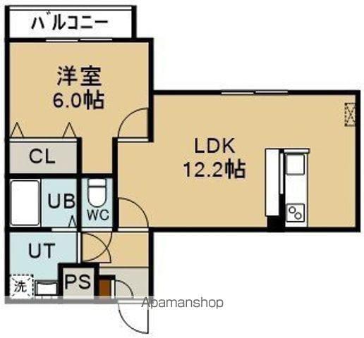 FUTURA宝来(1LDK/3階)の間取り写真