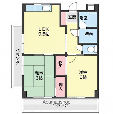 グリーンフル小雑賀(2LDK/5階)の間取り写真