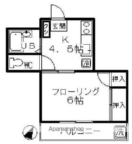 末広ビリジアン(1K/1階)の間取り写真