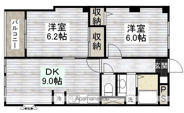 YSハイツ(2DK/2階)の間取り写真
