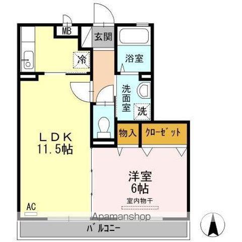 Ⅰ・パラッツオ(1LDK/3階)の間取り写真