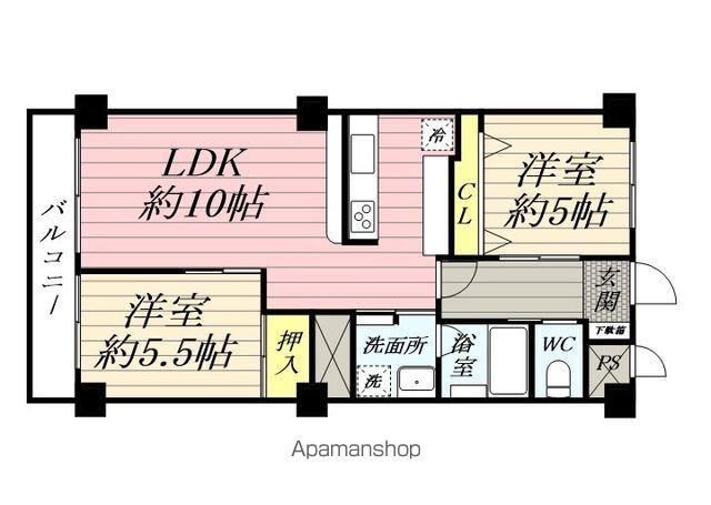 鶴見平和プラザマンション(2LDK/1階)の間取り写真
