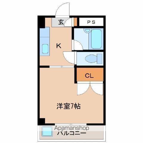 エリオン(ワンルーム/3階)の間取り写真