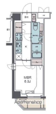 LUXENA勝田台(1K/4階)の間取り写真