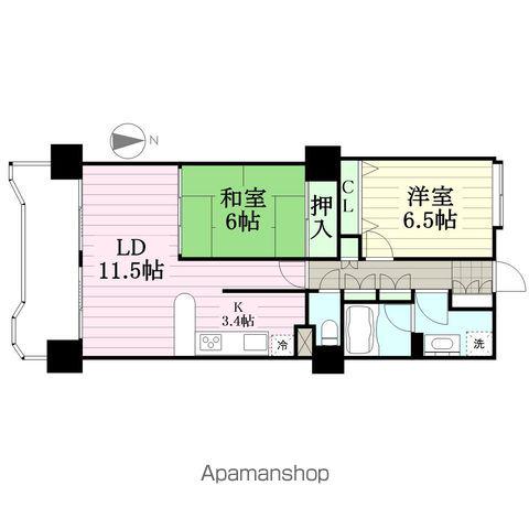 ライオンズタワー榴岡(2LDK/16階)の間取り写真