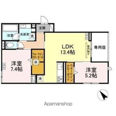 カーサ・セレナ(2LDK/1階)の間取り写真