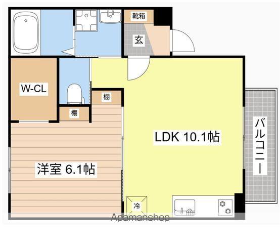 クレスト大戌亥 3号館(1LDK/2階)の間取り写真