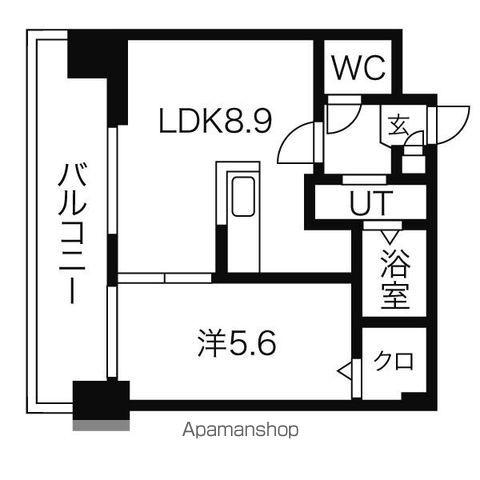 LAYRA(1DK/6階)の間取り写真