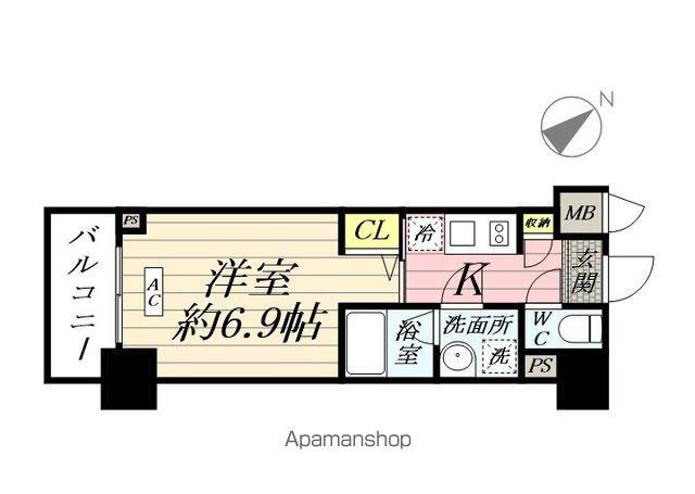 KAGOOD神奈川4(1K/9階)の間取り写真