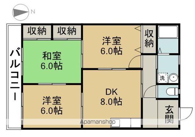 ユースフル加瀬B(3DK/2階)の間取り写真