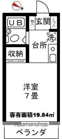 Gハイムいのかしら(1K/2階)の間取り写真