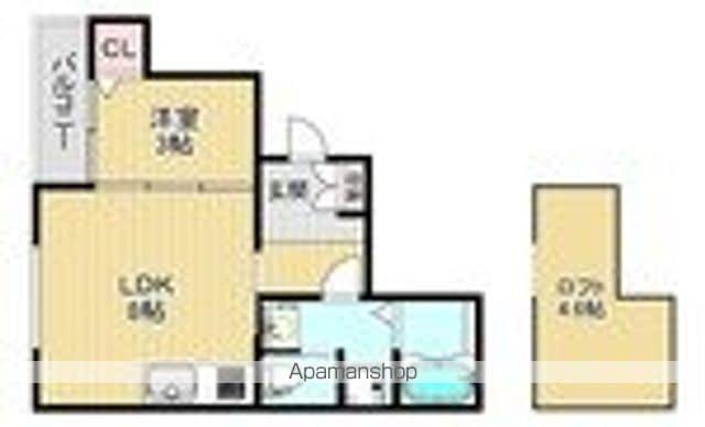 QHOUSE桑原(1LDK/2階)の間取り写真