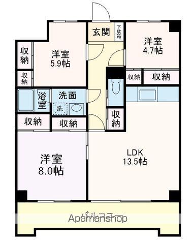 ウインズ舞浜(3LDK/2階)の間取り写真
