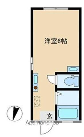 ヒル・こまば(1K/2階)の間取り写真