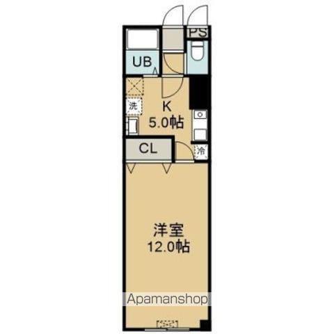 トクトラストⅤ(1K/4階)の間取り写真