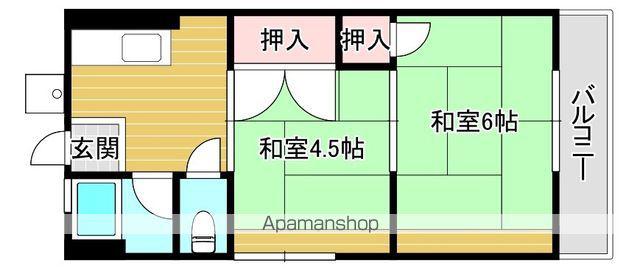 シティハイムKUMIYAMA(2K/2階)の間取り写真