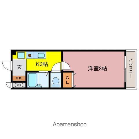 メゾンソレイユ(1K/1階)の間取り写真