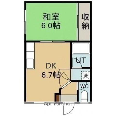 コーポ花園(1DK/2階)の間取り写真