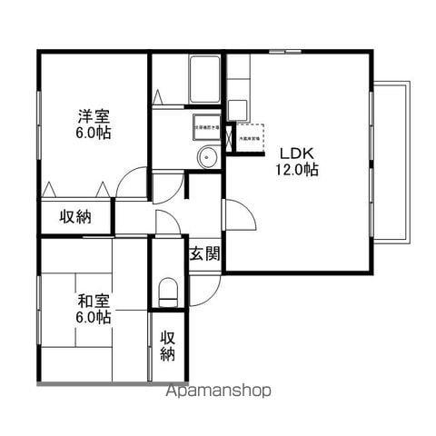 パークハイム(2LDK/1階)の間取り写真