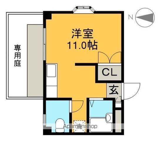 エトワール旭天神(ワンルーム/1階)の間取り写真