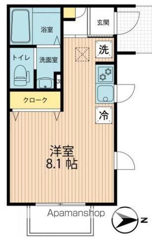 アリエッタ武蔵野(ワンルーム/1階)の間取り写真