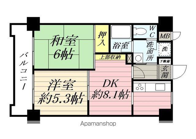 NICEアーバン鶴見中央2(2DK/5階)の間取り写真