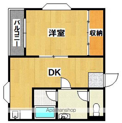 グランドハイツ万代東(1DK/9階)の間取り写真