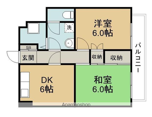 宮町ハイツ(2DK/3階)の間取り写真