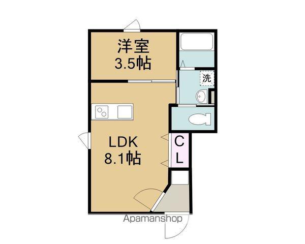 CASA PACIFICA 喜田村(1LDK/1階)の間取り写真