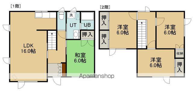 北海道函館市 2階建 築32年(4LDK)の間取り写真