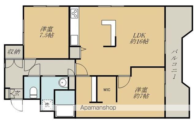 東九番丁パークマンション(2LDK/7階)の間取り写真