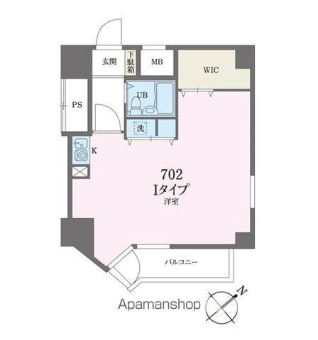 ベルトピア新松戸第2(ワンルーム/7階)の間取り写真